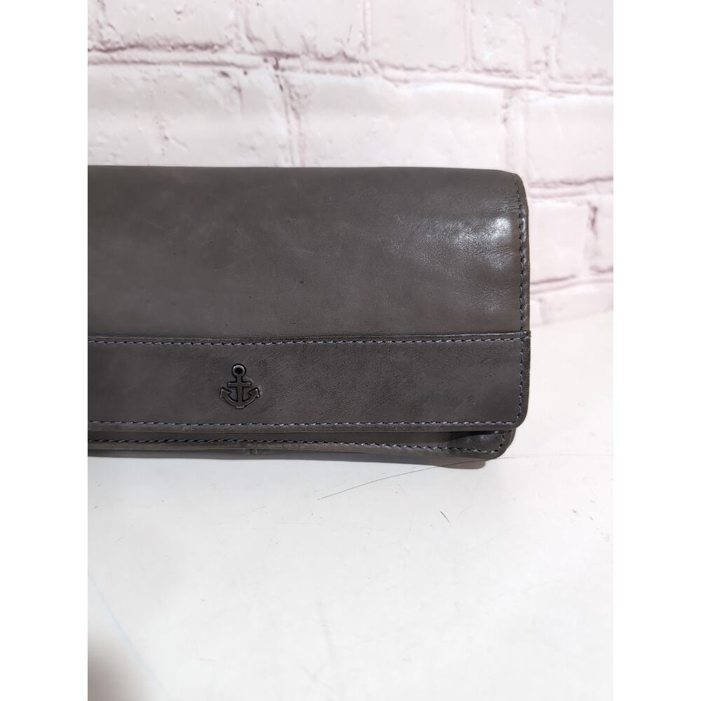 Harbour 2nd Luja Gray Leather Wallet Bi Fold Wallet NWOT 7 X 4 - Picture 3 of 11